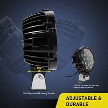 Load image into Gallery viewer, Nilight 2 Pcs 15023FB-B 7-Inch Round 51W Flood LED Lights for Offroad Jeep JK, XJ, Subaru on Front Bumper, Windshield, Roof Rack, 2 years Warranty