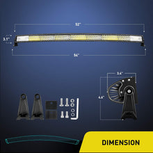 Load image into Gallery viewer, Nilight ZH408 52Inch 783W Curved Triple Row Flood Spot Combo Beam Led Light Bar 78000LM w/ 12AWG Heavy Duty 12V 5Pin Rocker Switch Harness Kit-1 Lead
