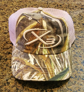 X3 Logo Multiple Style Hats - Realtree, Mossy Oak & Solid Colors