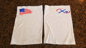 X3 logo/American Flag Super Soft Neck Gaiter - Heather White