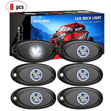 Load image into Gallery viewer, Nilight LED Rock Light 6Pcs White IP67 Under Body Wheel Well Exterior Interior Lights for Truck Pickups ATV UTV SUV Motorcycle Boat, 2 Years Warranty
